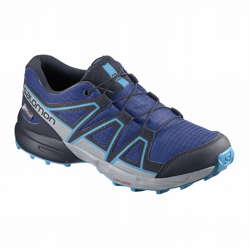 Chaussures De Trail Running Salomon Enfant Bleu Marine / Bleu - Salomon SPEEDCROSS CLIMASALOMON™ WAT